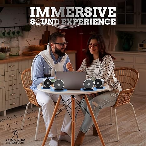 Long Run Technologies Dual Bluetooth Speakers - Wireless Stereo Pair with Unlimited Multi-Speaker Pairing
